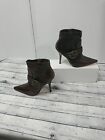 Joey O Womens Leather Ankle Booties Size 5.5 M Brown 