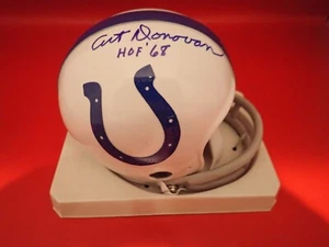 Art Donovan Signed Colts Mini Helmet W/ HOF 68 Beckett BN32875 - Picture 1 of 3
