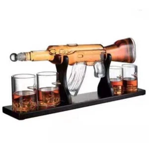 Crystal Glass AK47 Rifle Gun Whiskey Wine Glass Decanter With 4 Whiskey Glasses - Bild 1 von 6