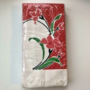 Asciugamani ospiti Contempo 3 strati, motivo fiori e punti, confezione da 16, nuovi vintage - Foto 1 di 5