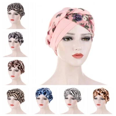 Gorro elástico floral con flores para mujer diadema trenzada gorra elástica Foto 1 de 4