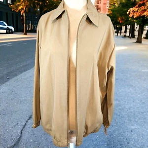 New Bonworth Petite Zip Jacket Windbreaker Size XS Khaki Tan Beige Capsule Vtg - Picture 1 of 23