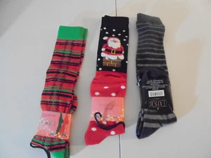 3 Paia Calze Calzini Donna Calza Alta Natale - Foto 1 di 2