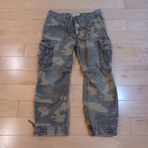 Rare Vintage Original Abercrombie Fitch Cargo Pants L Paratrooper Camo Military - Picture 1 of 12