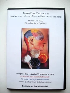 FOOD FOR THOUGHT How Nutrients Affect Mental Health Brain CD Audio Program CEU's - Picture 1 of 4