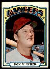 1972 Topps Don Mincher  VG+ Texas Rangers #242