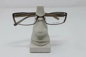 New Authentic VERA WANG Eyeglasses V066 55/15/135 BROWN W/CRYSTALS Frame  - Picture 1 of 2