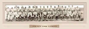 VINTAGE 1928 NEW YOUR YANKEES PANORAMIC PRINT 11.750 X 36 W/DOUBLE FAUX MATTE - Picture 1 of 12