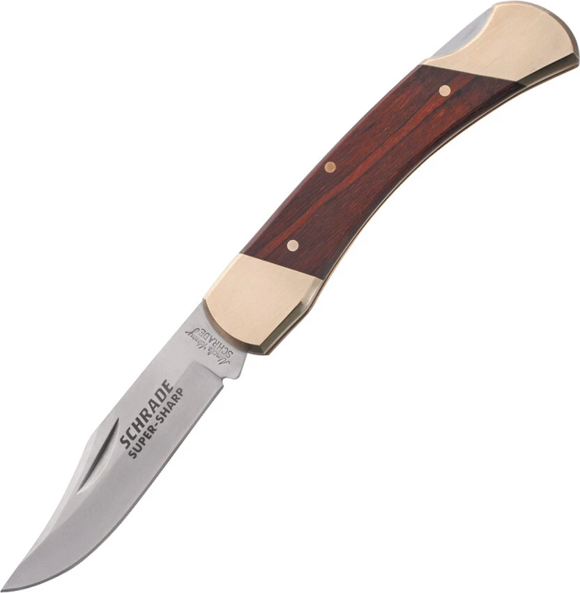 CUCHILLO DE BOLSILLO PLEGABLE SCHRADE tío Henry pata de oso madera bloqueo edc + funda LB7 Foto 1 de 1