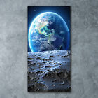 Wand-Bild Kunstdruck aus Hart-Glas Hochformat 60x120 Planet Erde