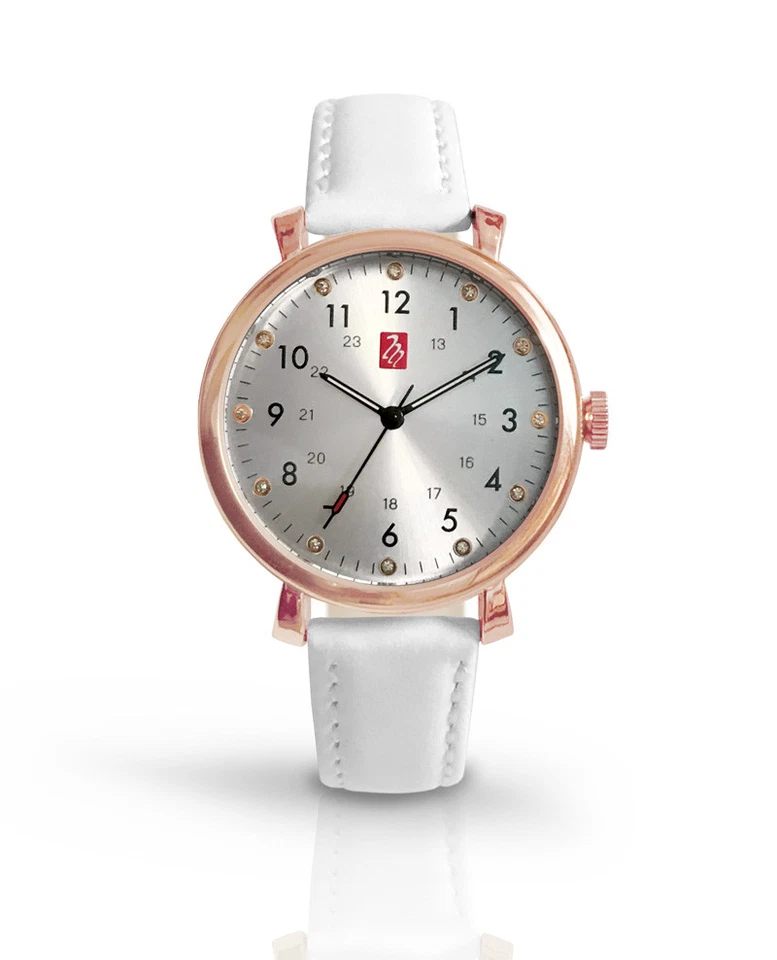 Prestige Medical Melrose Premium Watch Rose Gold With White Band