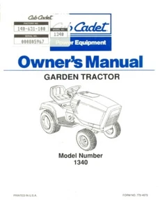Manual del Propietario Cub Cadet Modelo No. 1340 - Imagen 1 de 1