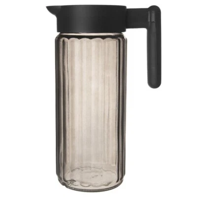 Glaskaraffe Glas Karaffe Glaskrug Wasserkrug Glaskanne mit Deckel und Griff 1,5L - Bild 1 von 4