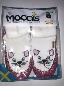 Designer schwedische MOCCIS Baby Hausschuhe Mädchen Socken Mokassins rosa Katze Kätzchen NEU - Bild 1 von 3