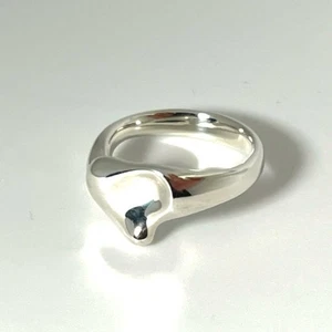 Tiffany & Co. Full Heart Band Ring Sterling Silver 925 Elsa Peretti US6.25 - Picture 1 of 9
