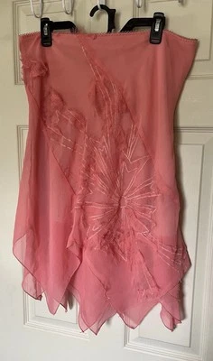 Falda De Colección Fumblin Foe Asimétrica de Gasa Rosa Para Mujer’s L Hada Y2K Foto 1 de 4