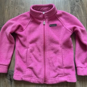 Girl’s 4T Columbia Sportswear Zip Up Fleece Jacket Pink Embroidered Logo - Picture 1 of 5