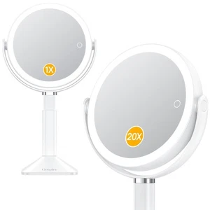 Lighted Makeup Mirror with Lights and Magnification 20X, Adjustable Height, 4... - Picture 1 of 8
