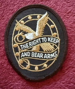 Parche bordado vintage EL DERECHO A TENER Y PORTAR ARMAS Eagle Gun Rights años 70 - Imagen 1 de 2