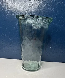 Große runde Vase 100% Recyclingglas Struktur - Bild 1 von 6