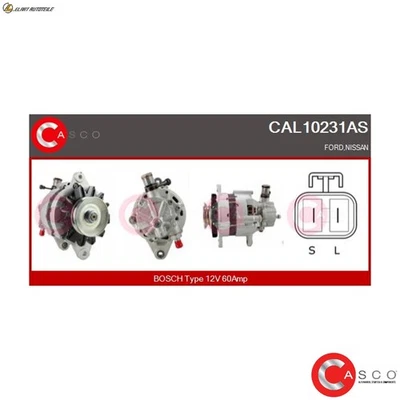 GENERATOR CAL10231AS FÜR FORD NISSAN URVAN/Van/Bus TERRANO/�/II CARAVAN 2.7L - Bild 1 von 4