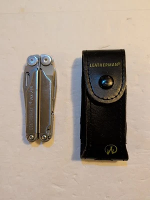 Leatherman Wave Multi-Tool Knife SUPER Nice!! Excellent w/Beautiful Sheath - Image 1 of 4