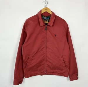 POLO Ralph Lauren Plaid Lined Full Zip Harrington Jacket Men's Size Large Red - Picture 1 of 12