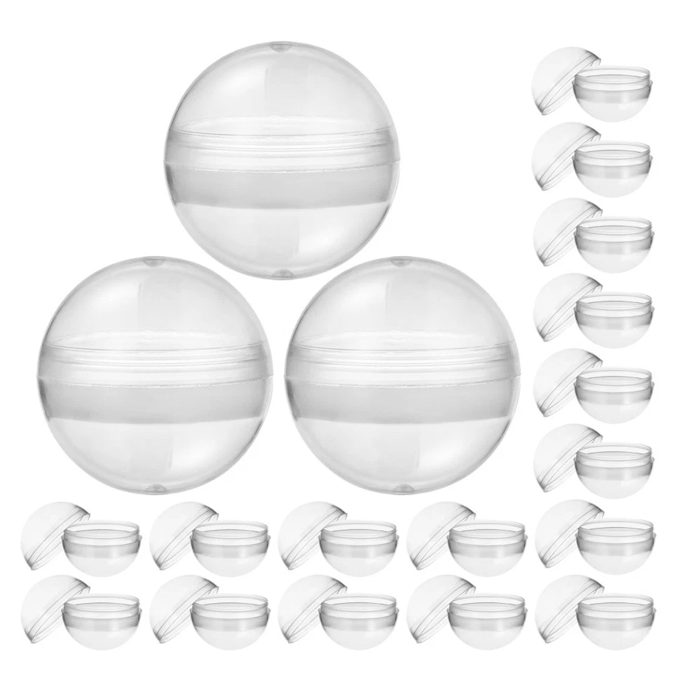 60 Pcs Capsule Vuote Palline Plastica Trasparente Sfere Di Riempibili Rotonde - Immagine 1 di 4