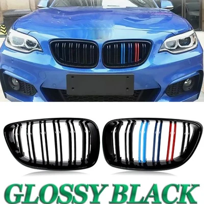 M-Color Grill For BMW F22 F23 F87 M2 2014-2018-2021 Front Kidney Grille LH+RH - Image 1 of 4