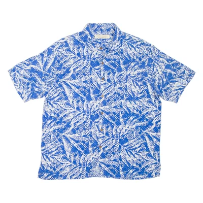 ISLAND REPUBLIC Mens Hawaiian Shirt Blue Silk Floral XL - Image 1 of 4