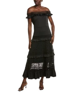 Vestido midi para mujer Ipponelli con hombros descubiertos negro M - Imagen 1 de 3