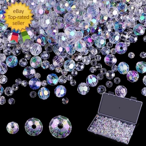 Cuentas de cristal de vidrio para hacer joyas 500 piezas cuentas de cristal surtidas a granel - Imagen 1 de 3