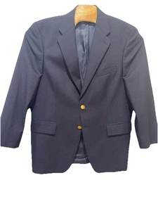Chaps Ralph Lauren Navy Blazer Men 43R Wool Gold Buttons Sport Coat Jacket - Picture 1 of 9