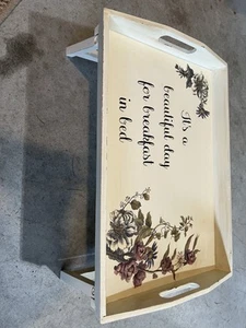 Hand made one of a kind serving tray.  Equipped with legs for use in bed. - Picture 1 of 15