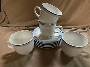 4er Set Anchor Hocking Maple Creek Ironstone Tassen & Untertassen - Bild 1 von 6