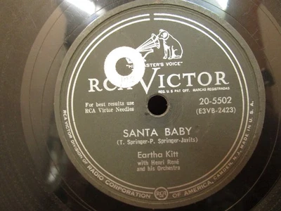 EARTHA KIT SANTA BABY b/w UNDER THE BRIDGES OF PARIS RCA VICTOR 20-5502 - 78 RPM - Image 1 of 3