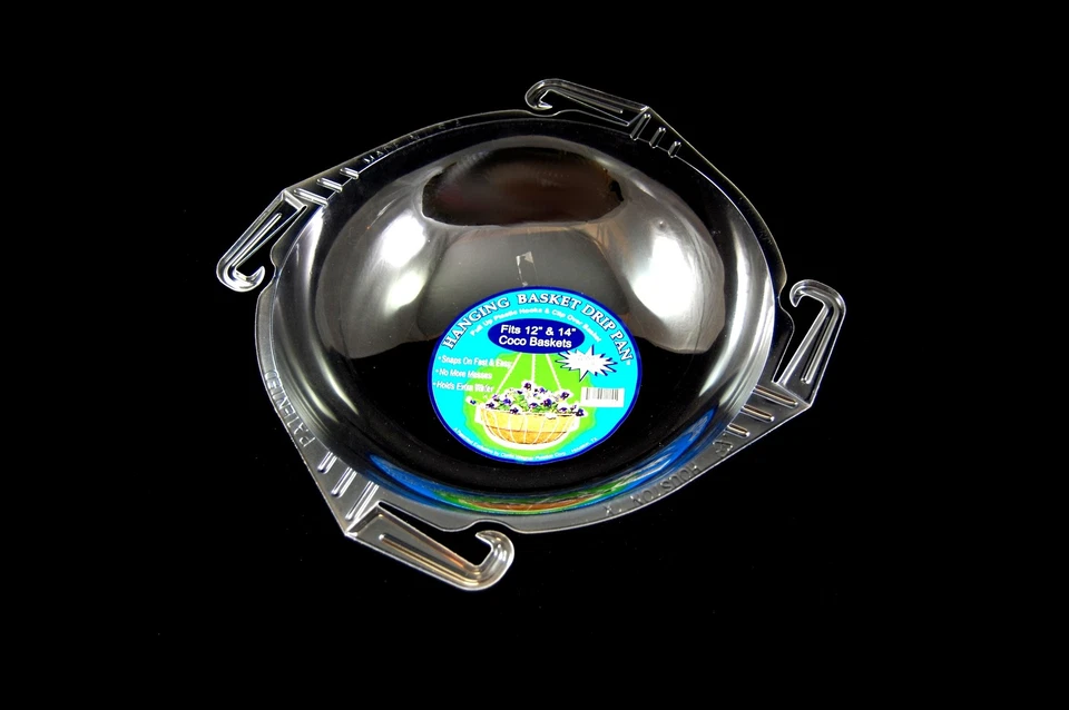 CWP HB1214 759188121440 Wire Coco Hanging Basket Drip Pan 12inch14inch Clear PA