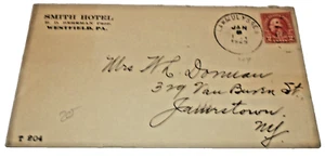 1925 COUDERSPORT & PORT ALLEGANY RAILROAD LAW & ULYSSES RPO HANDLED ENVELOPE - Picture 1 of 1