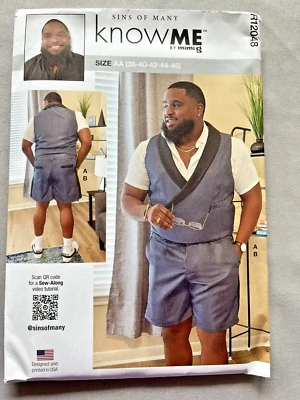 Mens Sewing Pattern Know Me R12048  mimi g 38-46 Vest Shorts - Image 1 of 3