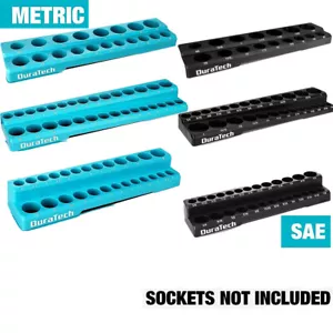DURATECH Magnetic Socket Organizer Set Socket NotIncluded1/4"3/8"1/2"SAE/Metric - Picture 1 of 31