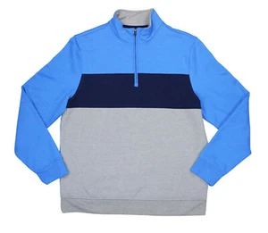 Club Room Tech Fleece 1/4 Zip Long Sleeve Colorblock Men's Pullover M NWT Blue - Picture 1 of 1
