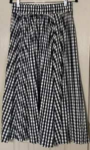 J.Crew Gwyneth pleated skirt in gingham Black & White Sold Out Size small NWT - Picture 1 of 4