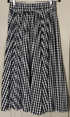 J.Crew Gwyneth pleated skirt in gingham Black & White Sold Out Size small NWT - Image 1 of 4