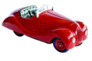 VINTAGE Schuco Examico 4001 Red Tin Windup Toy Car Germany - Picture 1 of 10