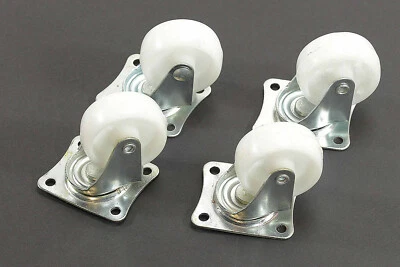 WOW 4 x Möbelrollen mit Anschraubplatte Laufrollen W 50 mm Lenkrollen Bockrollen