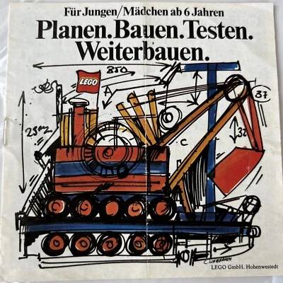 Lego 1974 German Planen Bauen Testen Vintage Ad Brochure - Image 1 of 4