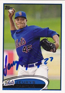 JEURYS FAMILIA BINGHAMTON METS NEW YORK SIGNED DEBUT BASEBALL CARD OAKLAND A'S - Picture 1 of 1