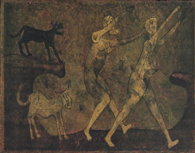 Impresión en Lienzo Rufino Tamayo Dos Personajes Atacados por Perros 16 x 20 Foto 1 de 4