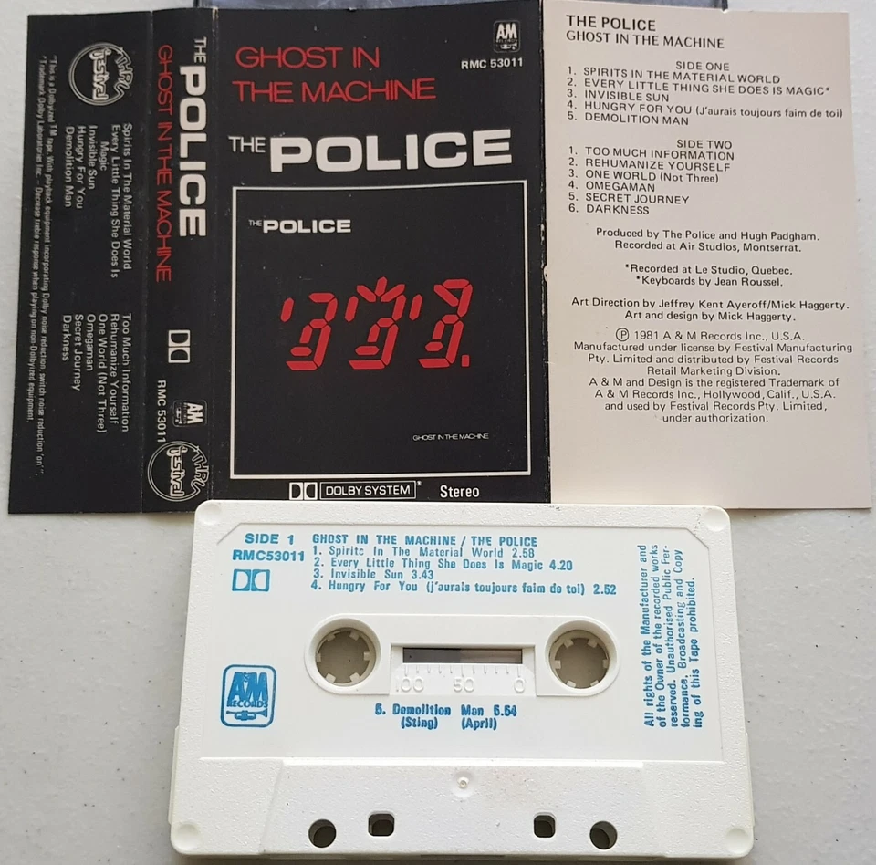 The Police ‎– Ghost In The Machine - 1981 cassette tape excellent, cover VG+ - Image 1 of 1