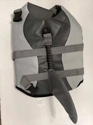Top Paw Neoprene Dog Life Jacket DOLPHIN FIN Grey Novelty Medium 30-55 lbs New - Image 1 of 4